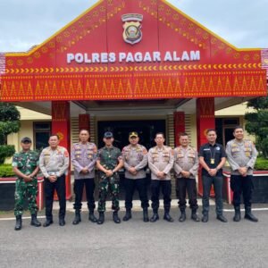 Danyon 141/AJYP Kunjungi Polres Pagaralam Bahas Pembangunan SMA Taruna
